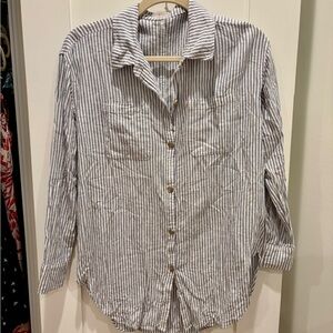 CALIA by Carrie Underwood Blue and White Striped Button Down Shirt
